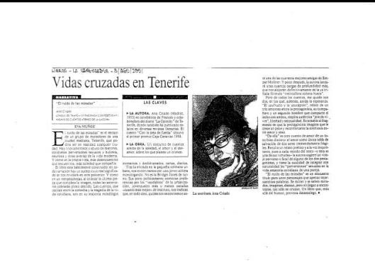 Eva Muñoz La Vanguardia Suplemento Lbiros Libro Ana Criado Reseña