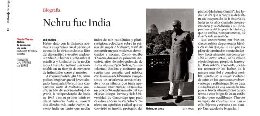 Eva Muñoz La Vanguardia Culturas Biografía Nehru Shashi Tharoor