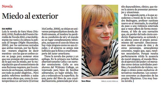 Eva Muñoz La vanguardia culturas Sara Mesa Novela articulo