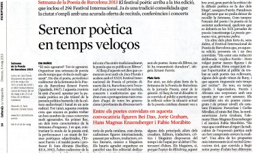 Eva Muñoz Culturas La Vanguardia Setmana Poesia Barcelona