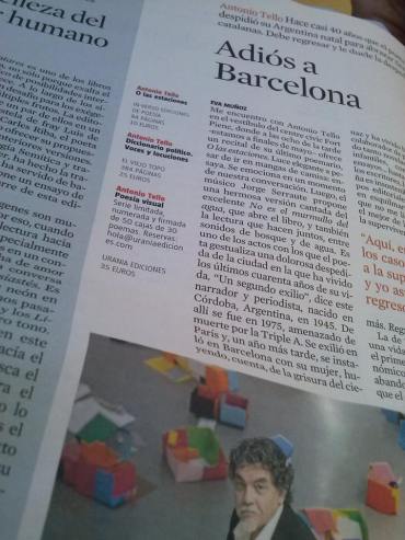 Eva Muñoz Culturas La Vanguardia artículo Adiós a Barcelona Antonio Tello