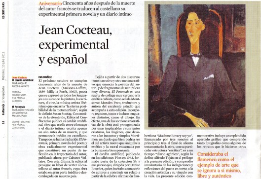 Artículo Jean Cocteau Culturas La Vanguardia en blog Eva Muñoz