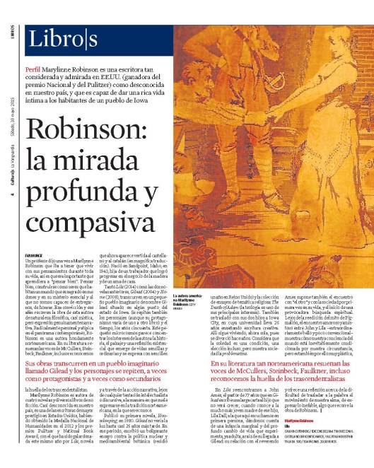 Marylinne Robinson en Eva Muñoz periodista, escritora y creadora de contendios